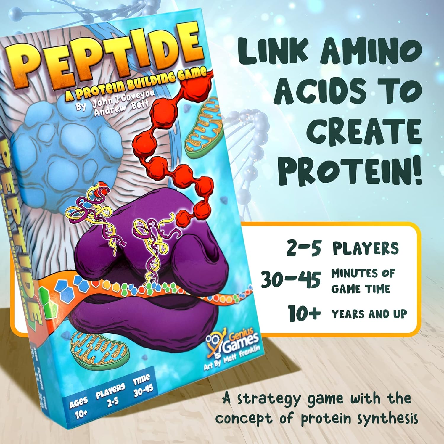 Genius Games GOT1003 Peptide a Protein Building Card Game, Red image number 6