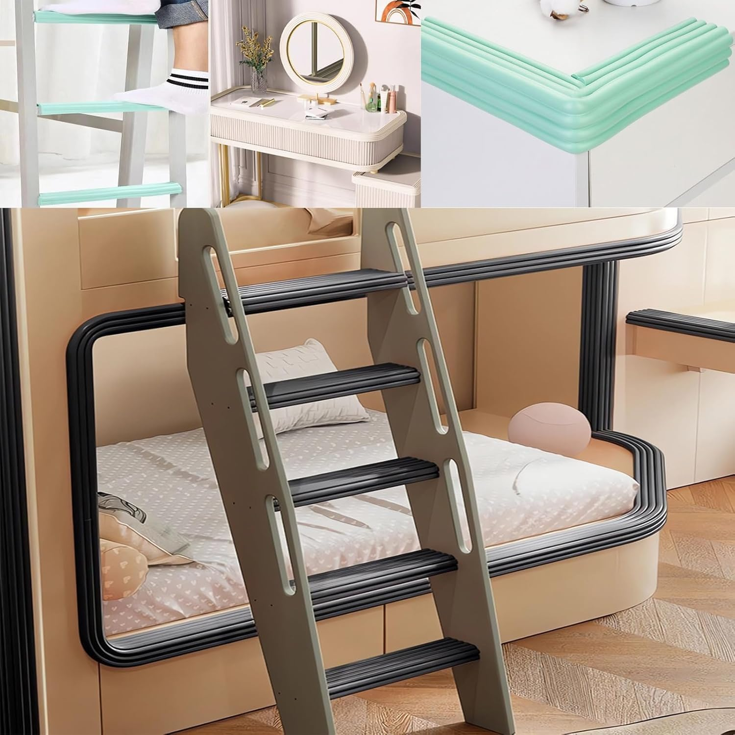 Edge and Corner Protector, 2M Baby Proofing Guard Coverage Safety Bumper DIY Edge Corners for Child Safety, Furniture Protect (Green) image number 6