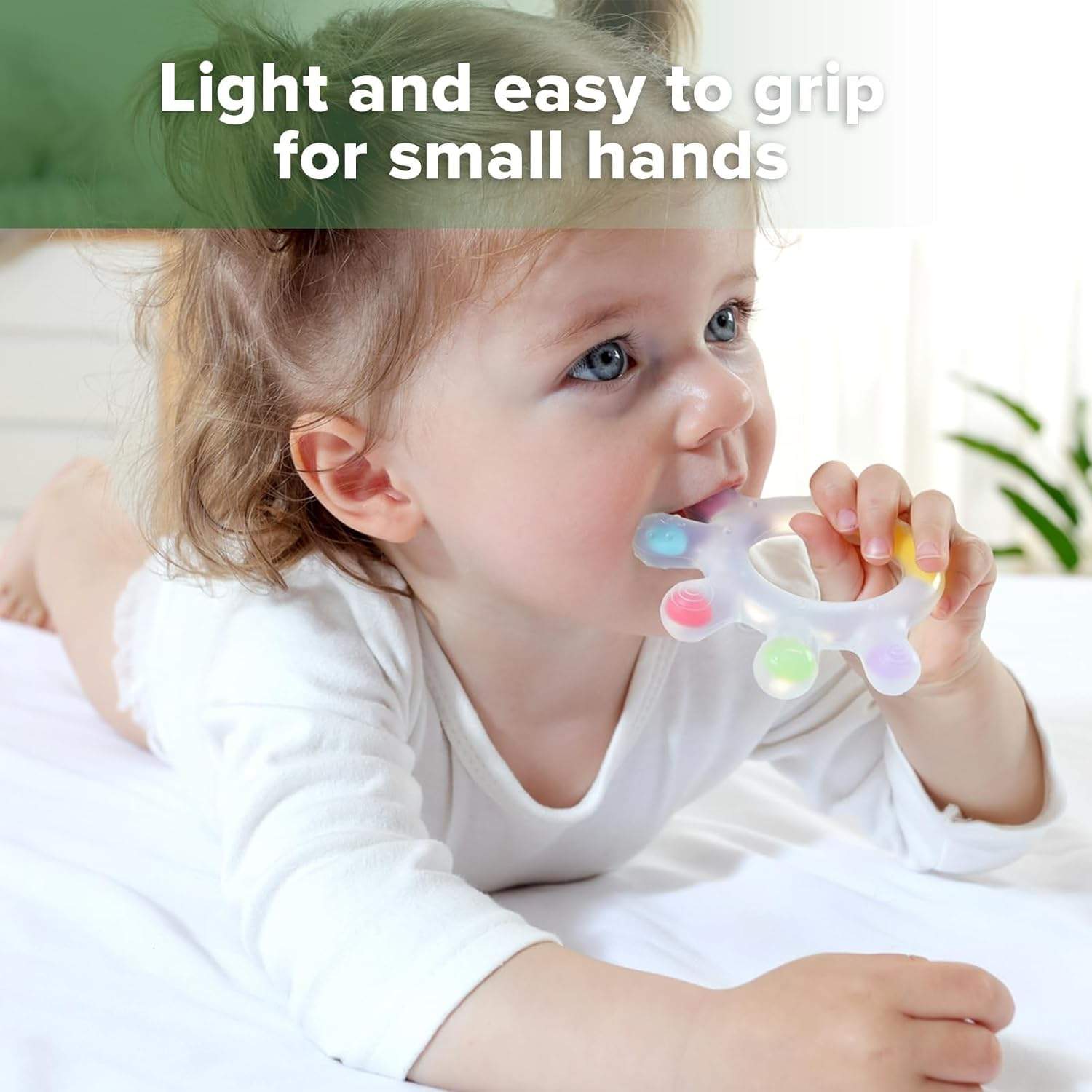 Haakaa Palm Teether - Super Soft Silicone Baby Soothing Teether Pacifier, Teething Toys for 3M+ Babies, 0-6, 6-12 Months, BPA Free (1 Pack) image number 3