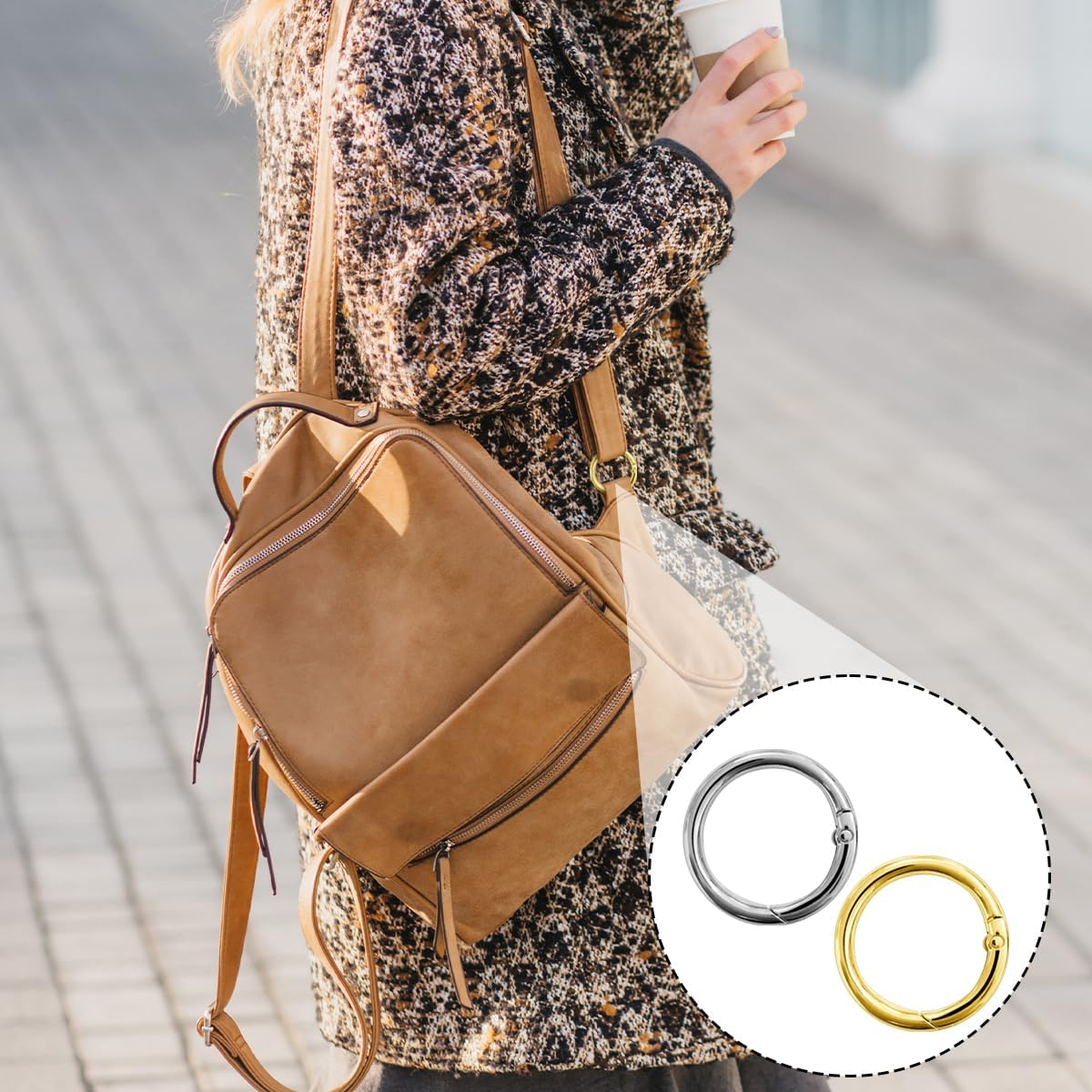 Purse Rings, 20 PCS Gold & Silver round Spring Clip for Bag, Purse, Handbag (32Mm/1.25In) image number 6