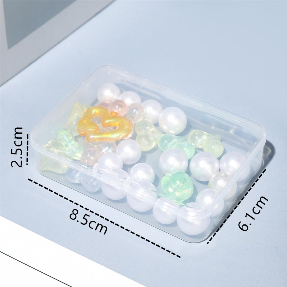 Mini Storage Box, Cuicanfla 10 Pcs Mini Plastic Storage Containers Box with Lid Rectangle Clear Plastic Storage Boxes for Jewelry, Hardware, Beads, Earplugs image number 1