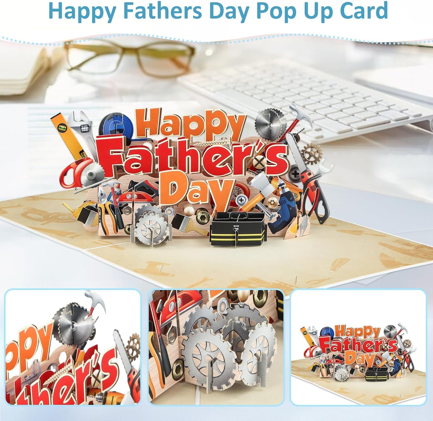 3D Pop up Father'S Day Card - Unique Greeting Card Gifts for Dady, Husband, Grandpa from Daughter, Son, Wife, Funny Fathers Day Greeting Cards Happy Fathers Day Card, Dad Birthday Gift image number 2