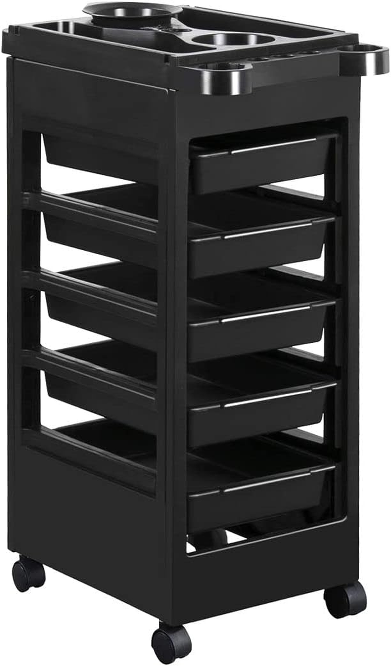 Hairdressing Trolley Storage Rolling Tool Cart Salon Furniture on Wheels 6 Tiers 5 Tray image number 4