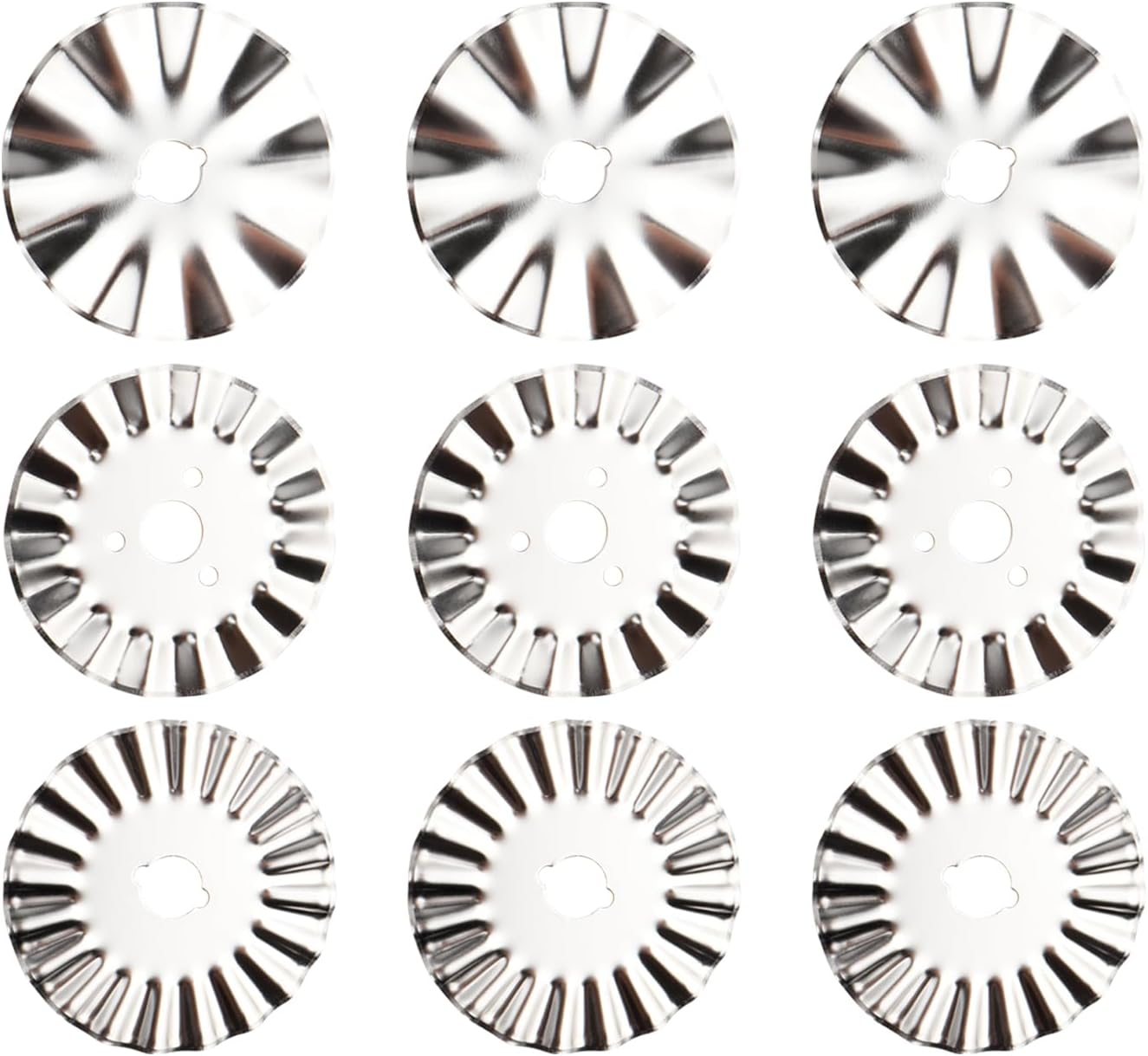 Bestgle 45Mm Pinking Rotary Cutter Blades, Wave Rotary Replacement Blades Stainless Steel Circular Decorative Edge Rotary Cutters Pink Knife Refill Blade for Quilting Sewing Cutting Paper Fabric, 9Pcs image number 2