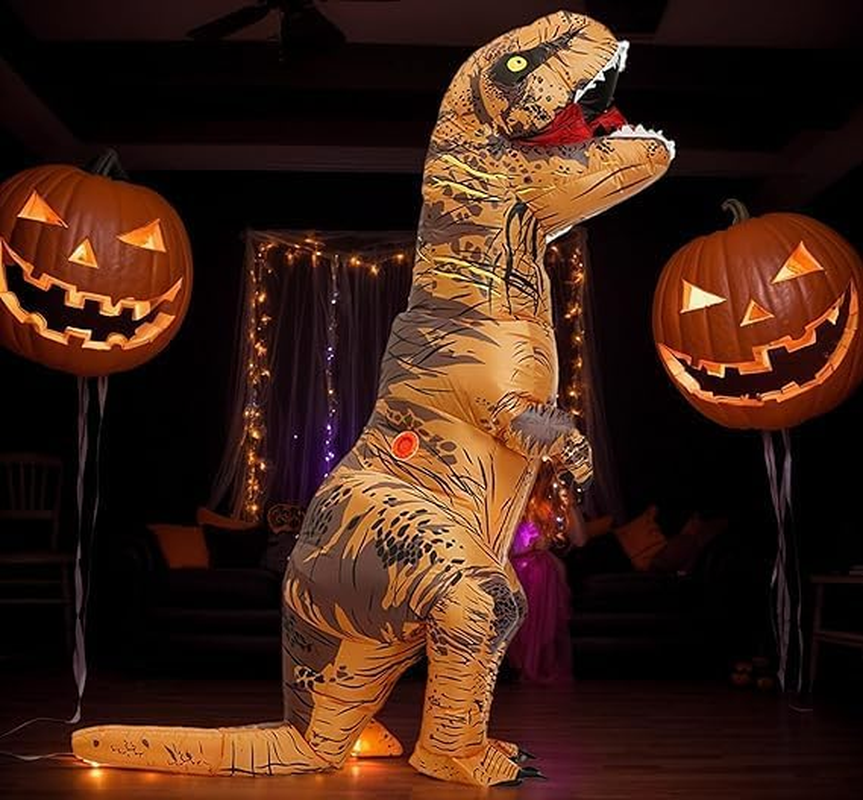 Inflatable Dinosaur Costume for Adluts/Kids, 1.5~1.9M/ 4.9~6.2FT / 120-140Cm/3.9-4.6Ft High Blow up Costumes for Halloween, Party, Cosplay, Christmas, Gift (Adult 150Cm~190Cm) image number 3
