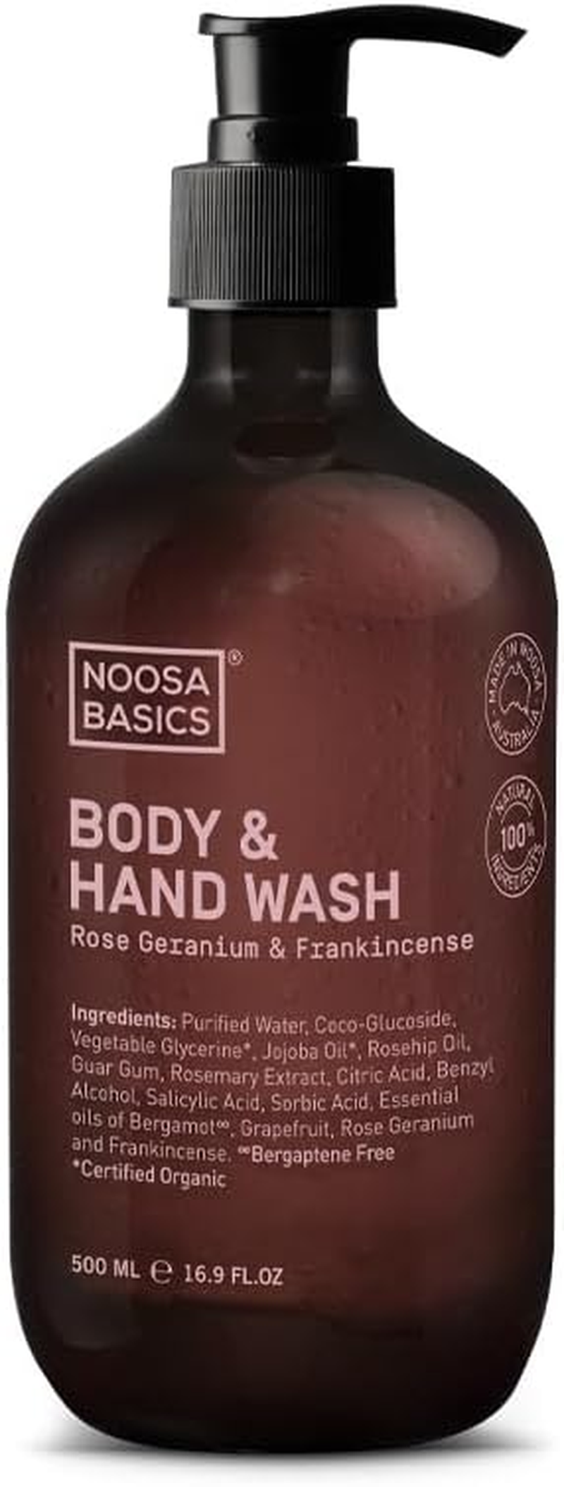 Noosa Basics Body & Hand Wash - Rose Geranium & Frankincense 500Ml