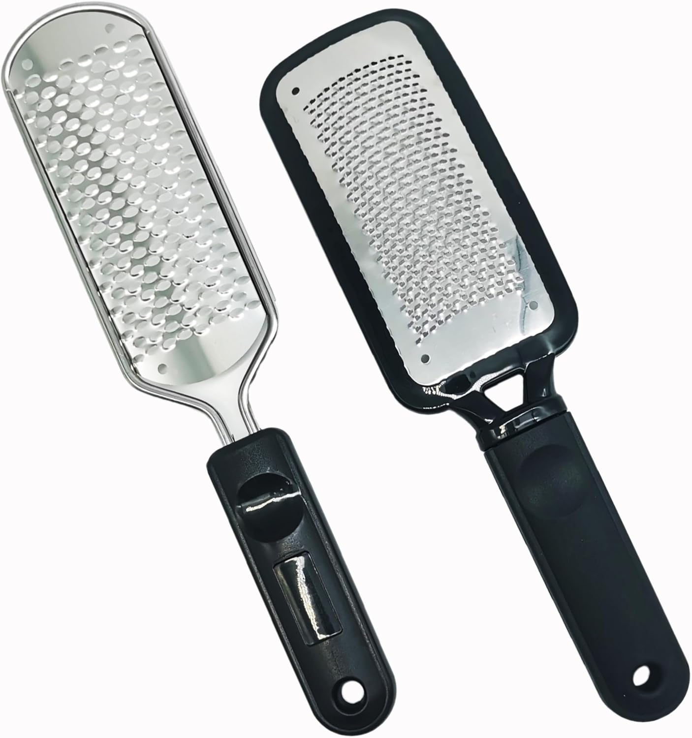 YUESUO 2Pcs Foot File for Dead Skin, Foot Callus Remover and Scrubber Heel Scraper, Washable and Reusable Pedicure Tools for Wet and Dry Feet (Stainless Steel) image number 3