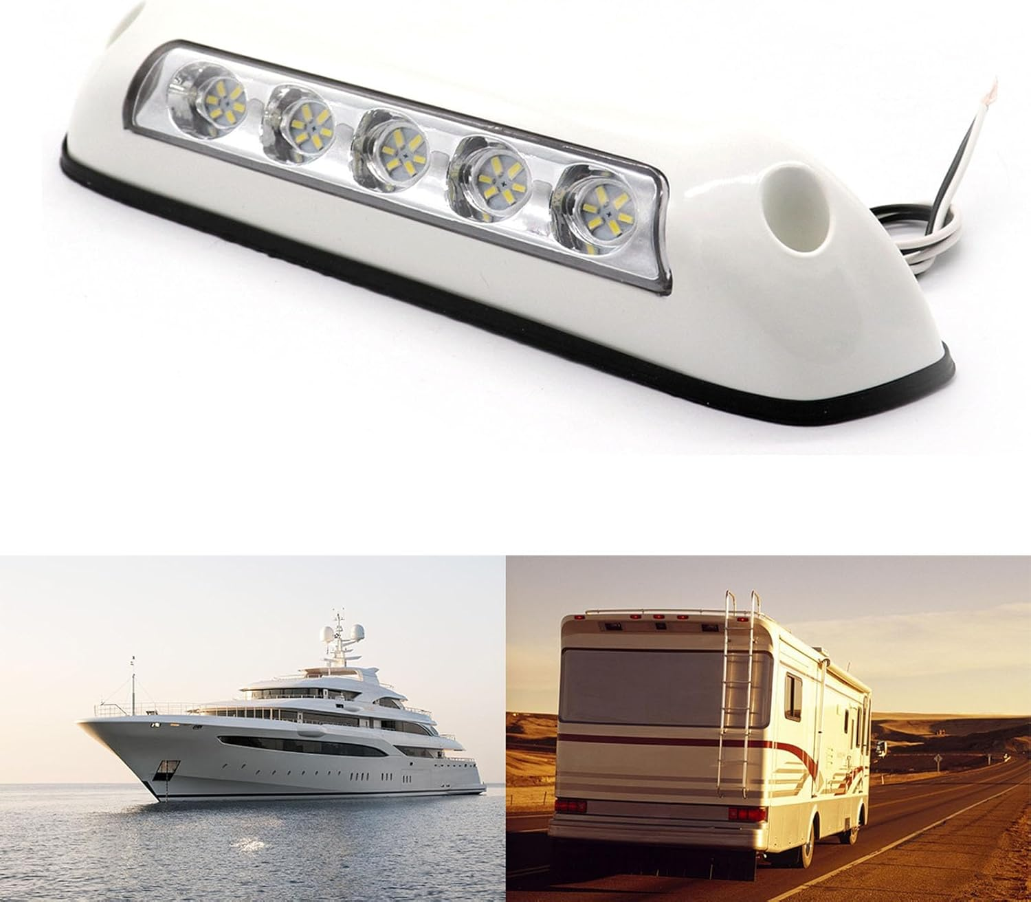 8In RV Awning Light Strip, 30 LED Beads IP67 Waterproof DC 12V 24V RV Exterior LED Porch Awning Lights, Slim Line Light Fixtures Kit for Lighting Porch Boat Cabinet image number 3