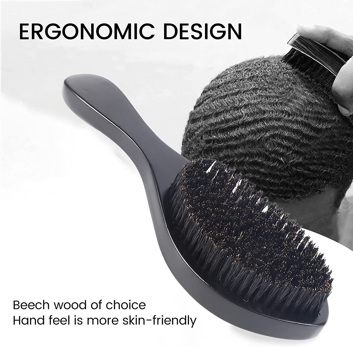 Gyorwst Magic Wave Brush Curved Wave Brush Soft and Wild Boar image number 4