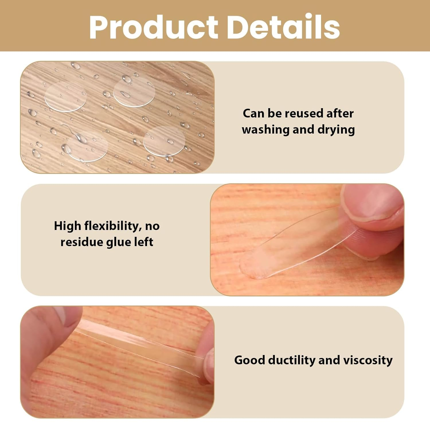 280 Pcs Nano Double Sided Dots - 20Mm round Removable No Residue Adhesive, Clear Reusable Glue Dots Tape for Walls, Posters, Photos, Crafts, Party & Home Decor image number 4