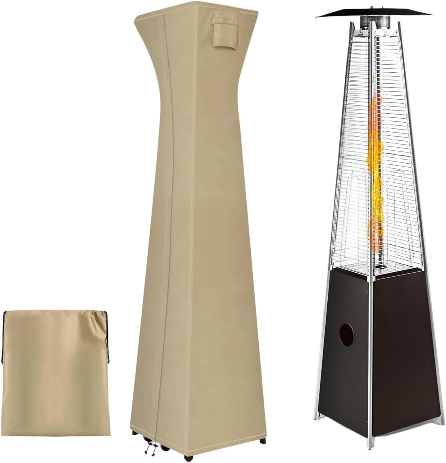 Pyramid Patio Heater Cover | 420D Heavy Duty Waterproof Windproof Protector | outside Stand up Patio Heater Cover,For Lawn Deck Backyard Garden Yard