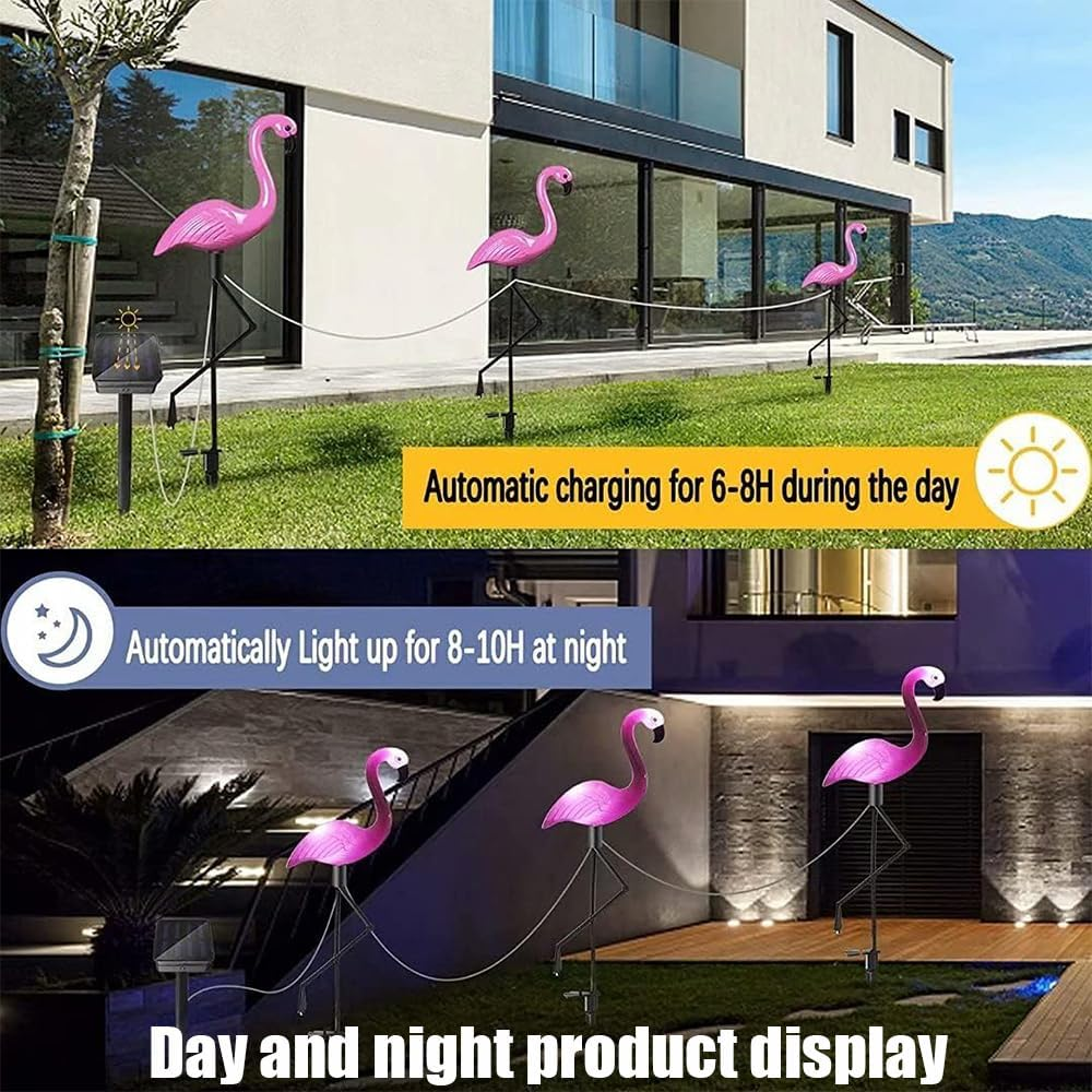 Flamingo Decorative Light,Solar Garden Light,Flamingo Garden Decor,Solar Powered Stake Light,For Yard Patio Lawn Pathway Walkway Driveway,Birthday Holiday Party Night Decoration image number 4