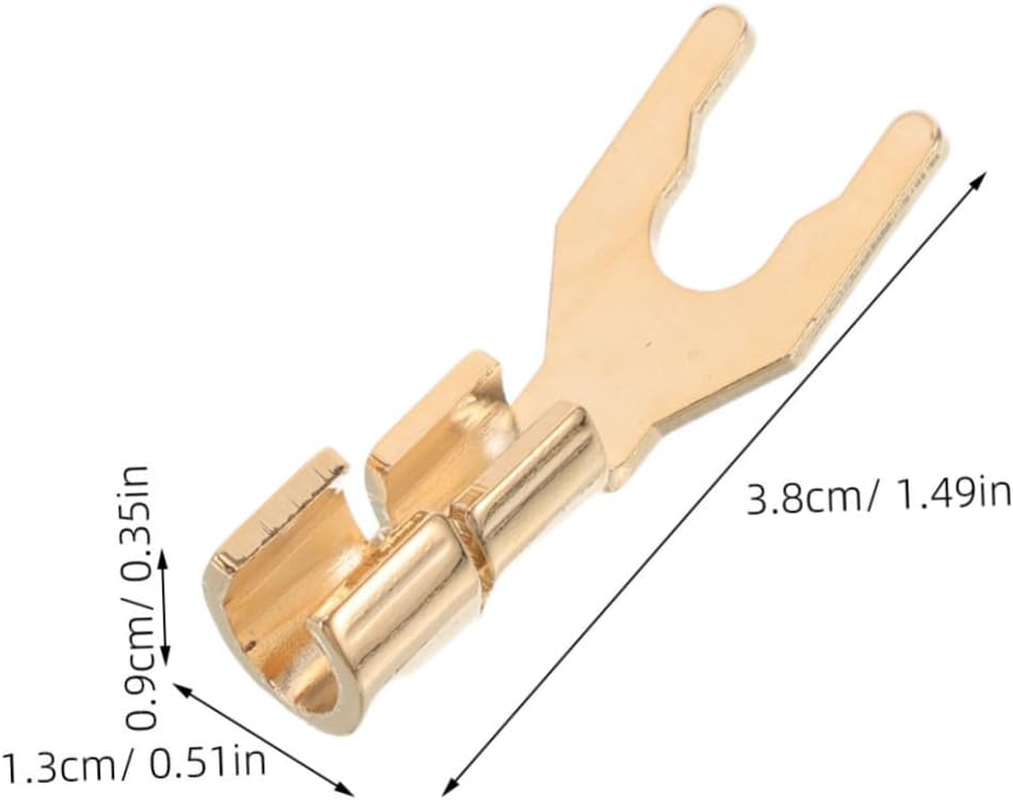 AKOOSY 2Pcs Plated Hifi Speaker Spade Connectors Y Spade Plugs for Banana Speaker Cable Stable Audio Wire Connectors for Home Theater Amplifiers Recording Studios image number 4