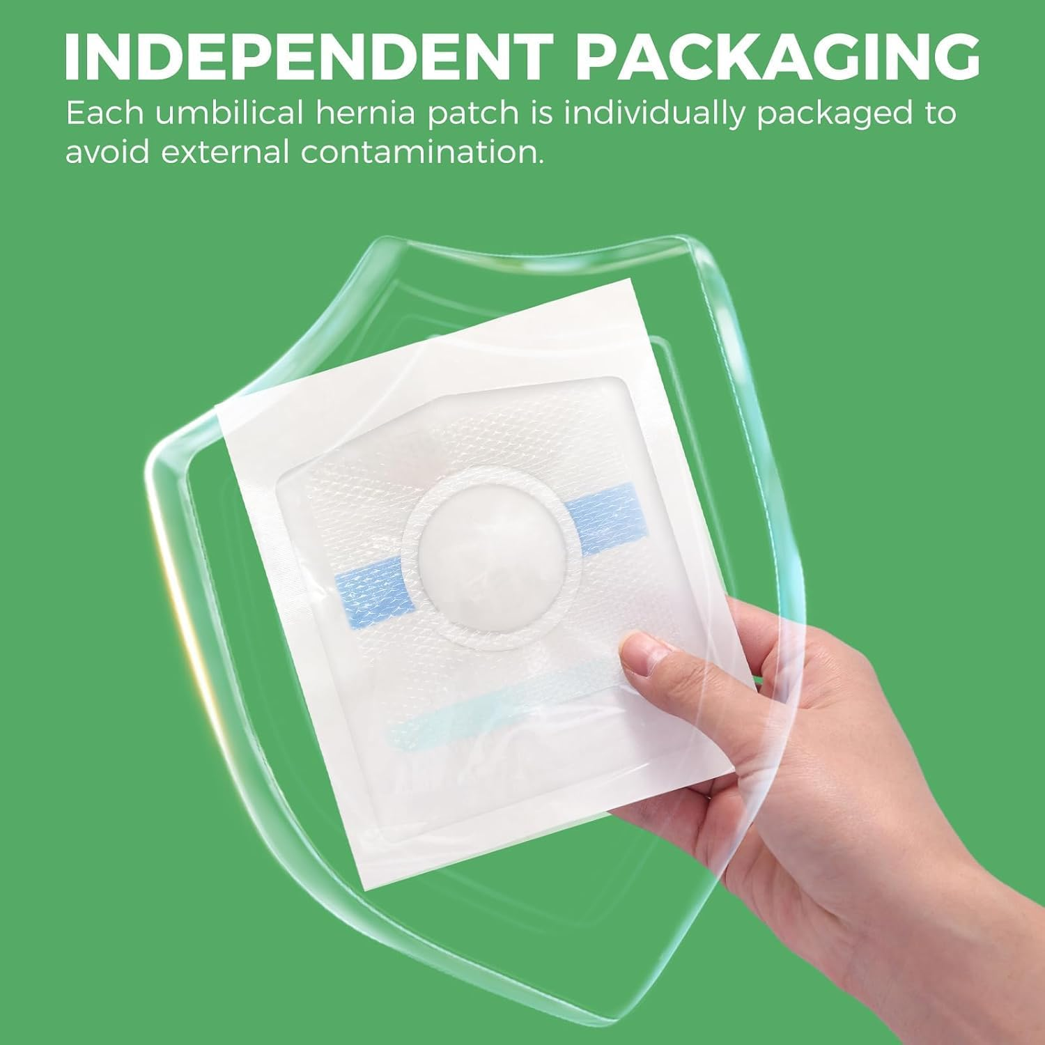 Baby Belly Navel Patches, Infant Umbilical Hernia Patch, Newborn Belly Button Sticker, Paste Style, Skin Friendly, Breathable,10 Pcs (10 * 10Cm) image number 1