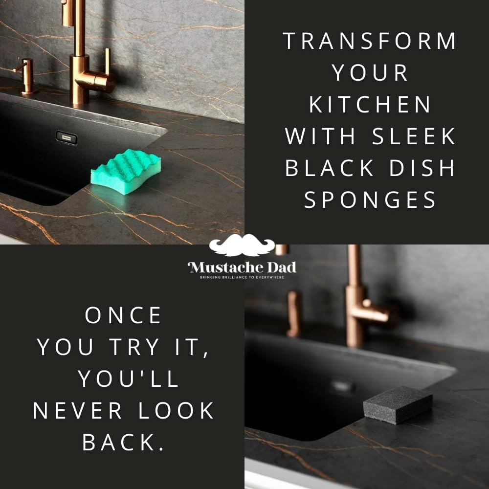 Black Sponges for Dishes 16 Pack image number 3