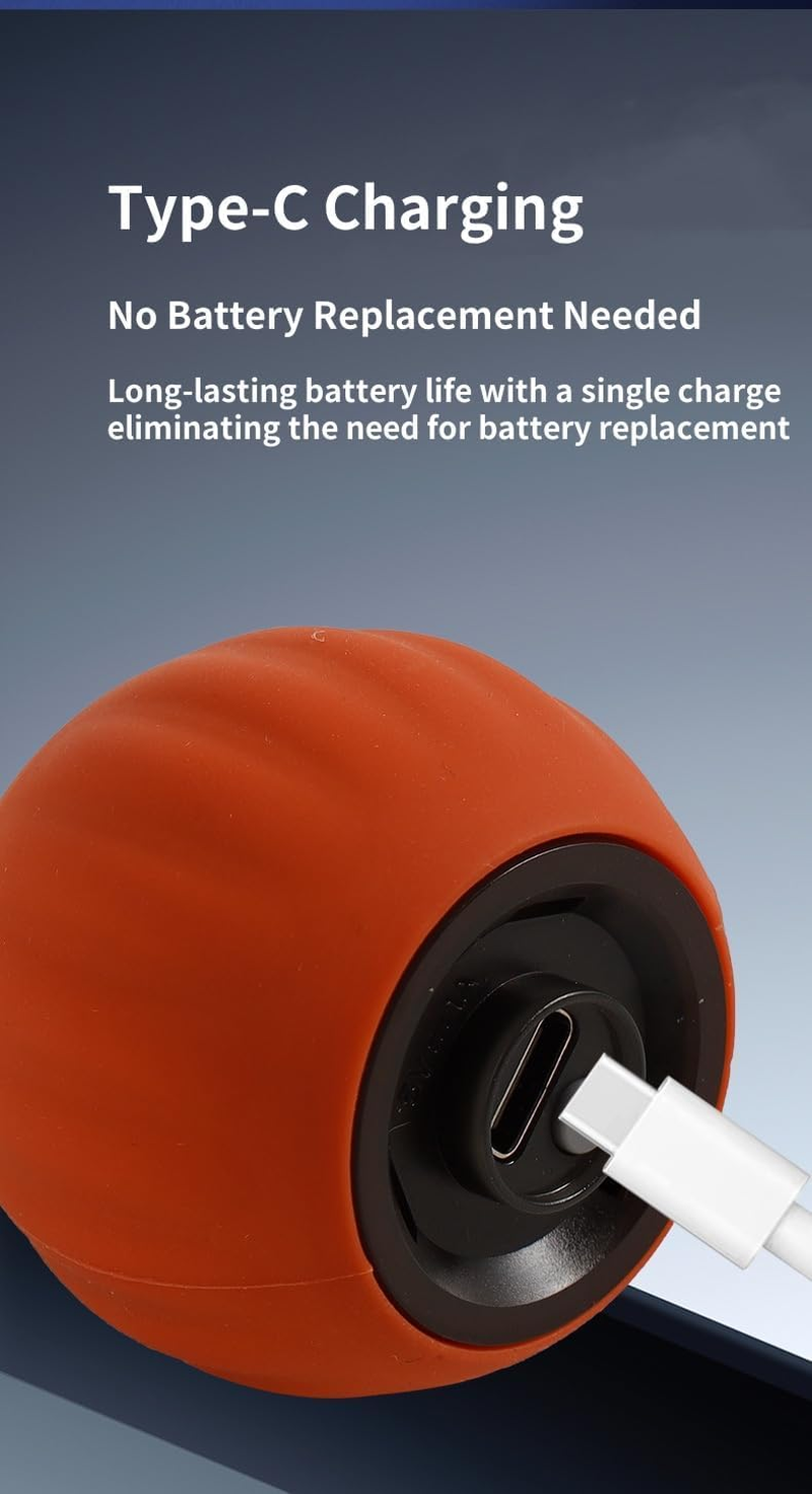 Interactive Cat Toy Balls,Electric USB Rechargeable,Built in 150Mah Lithium Battery, the Speed Can Reach 1M/S,Intelligent and Normal Modes (Orange) image number 3