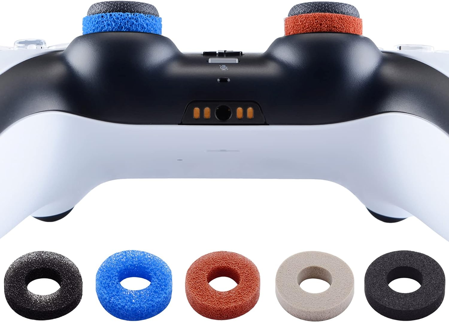 Playvital 3 Pairs Silicone Aim Assist Target Motion Control Precision Rings for PS5, for PS4, for Xbox Series X/S, Xbox One, Xbox 360, for Switch Pro, for Steam Deck - Gray & Black & White