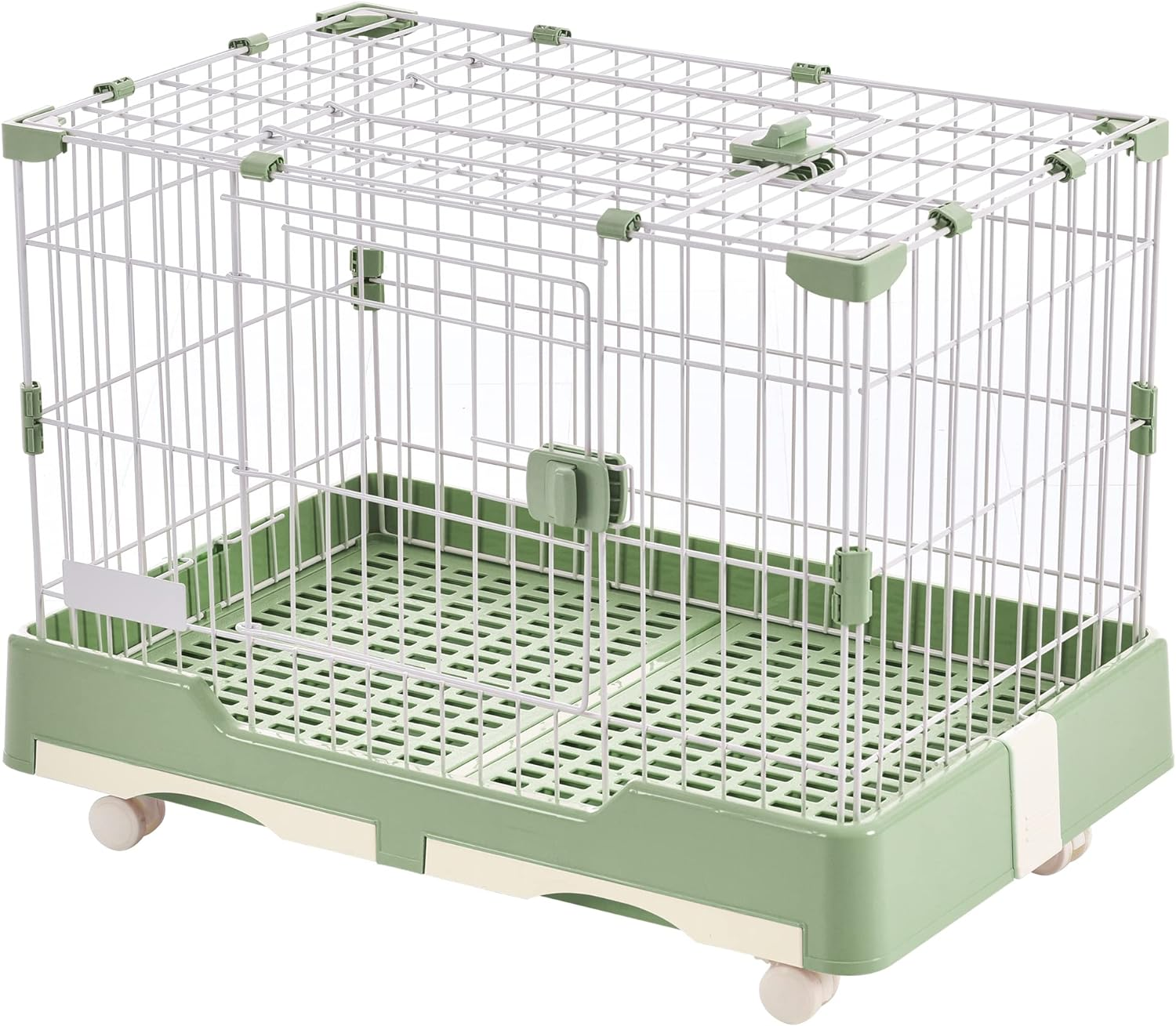 BTM Small Animal Cage, Rabbit Cage, with Casters, Small Pet Cage, Hamster Cage, Roof Included, Ceiling Door, Drawer Toilet, Breeding Cage, Wire Cage, Dog & Rabbit, Easy to Assemble, Room Cage, For image number 2