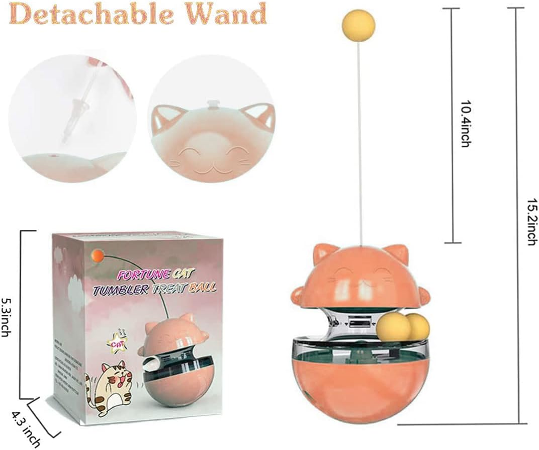 Cat Treat Dispenser Tumbler Interactive Puzzle Feeder, Cat Snacks Temptations Ball Food Puzzle Toy image number 2