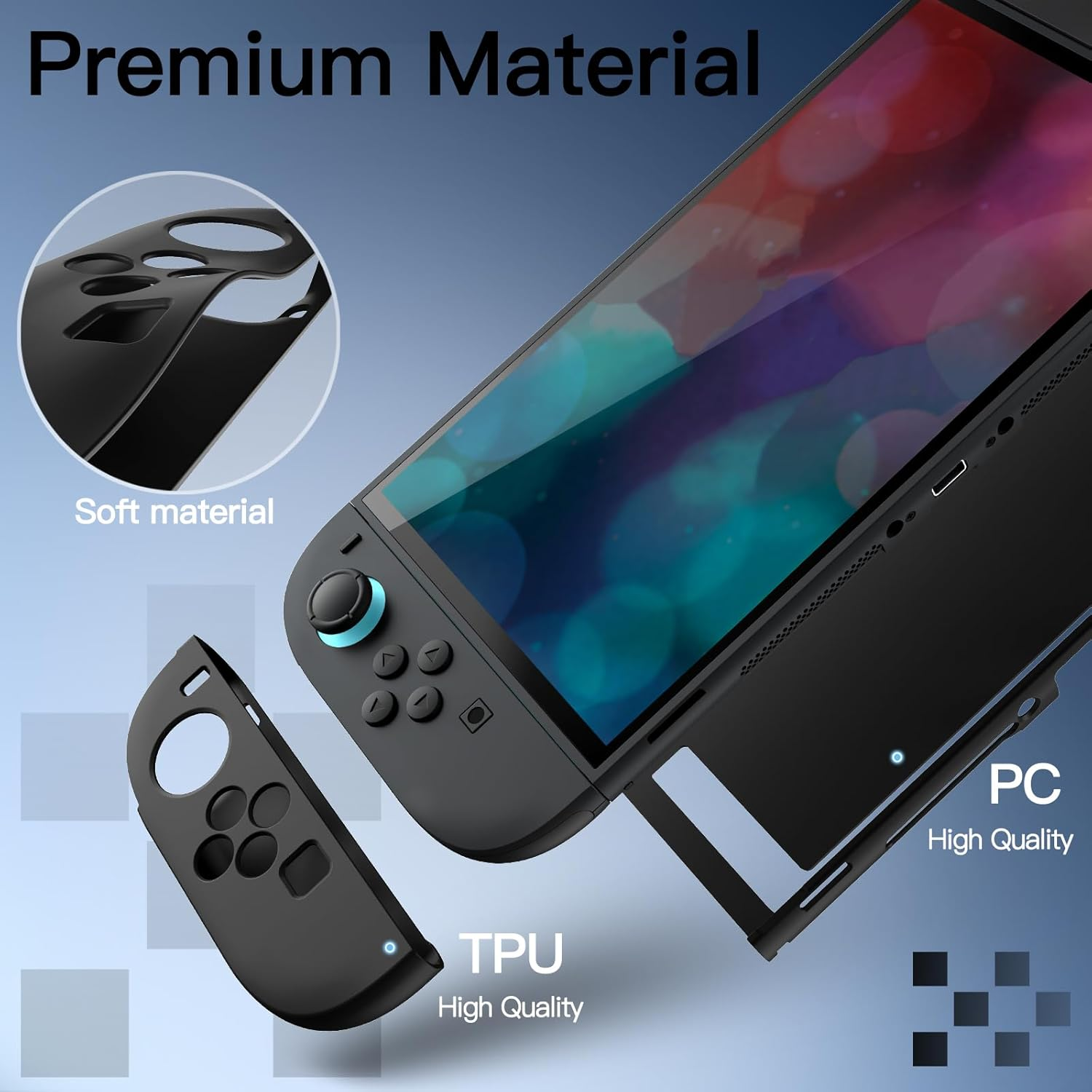 Jetech Slim Dockable Case for Nintendo Switch 2 (2025) 7.9 Inch, Soft TPU Grip Cover for Joy-Con Detachable, Matte Carrying Protective PC Back Shell, Anti-Scratch (Black) image number 1