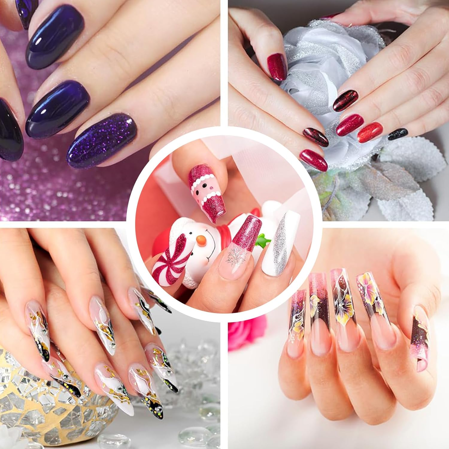 10 Pieces Silicone Nail Art Brushes Nail Art Set with Silicone Brush, Dotting Tool and 3D Gel Brush, Double Head Sculpting Pen for Manicure image number 2