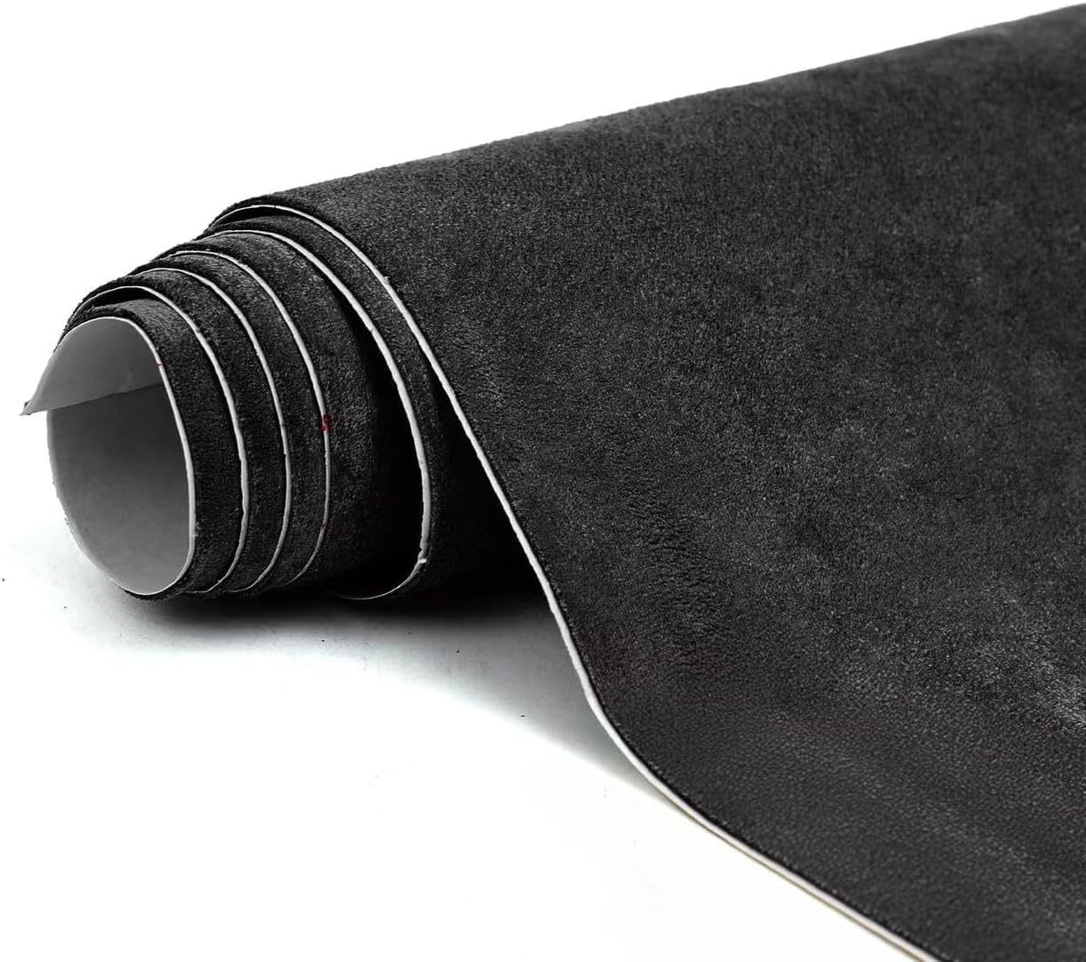 Fabric Wrap Self Adhesive Suede, Premium Suede Adhesive Stretch Film Sticker Luxurious Look for Furniture Upholstery DIY Car Interior 16In X 78.7In, Black image number 4