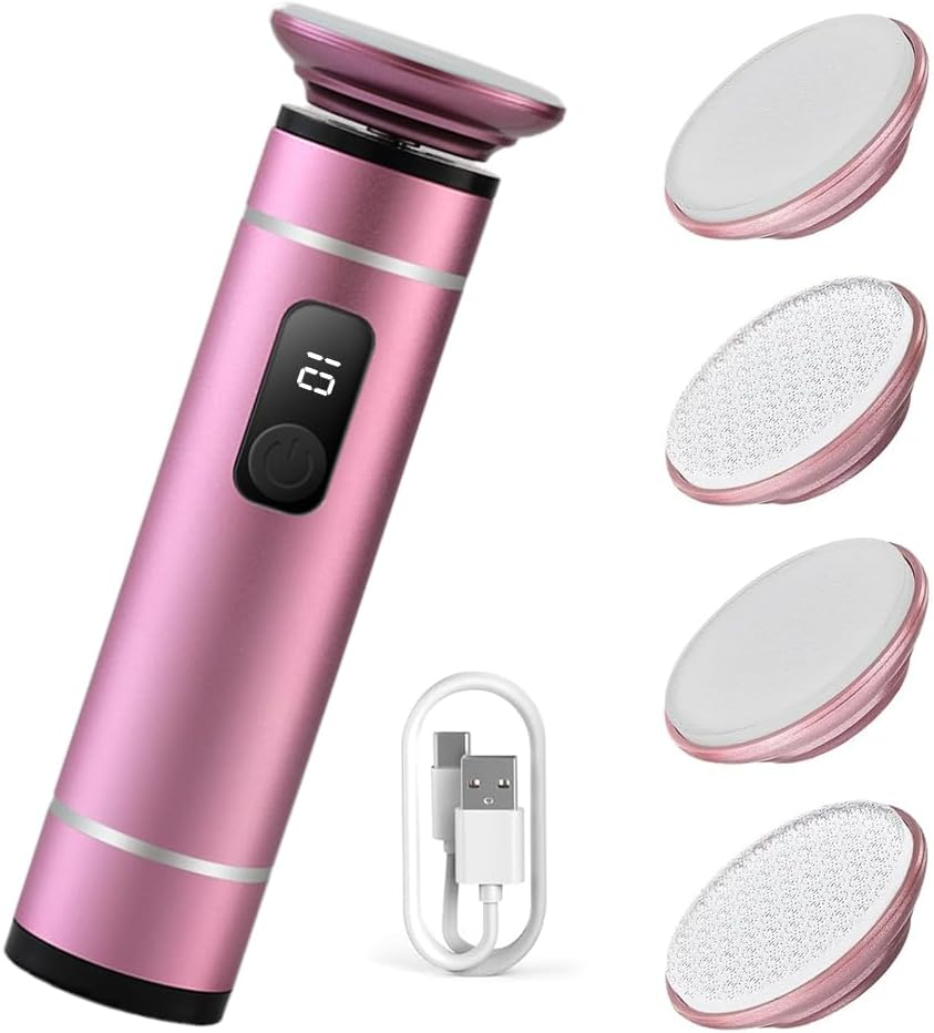 CEWROM Electric Callus Remover with 4 Nano Glass Attachments, Nail File Sander, 2-In-1 Wireless Professional Pedicure Device, Electronic Foot File for Cracked Heels, Callus, Dead image number 4