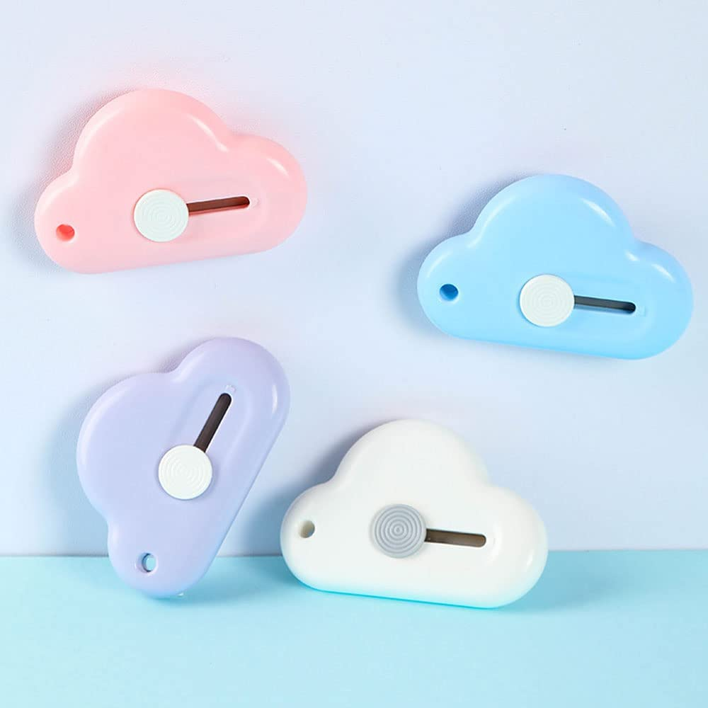 3Pcs Mini Box Cutter， Retractable Blade Utility Knife Letter Opener Box Cutter Carton Opener for Key Chain Decoration Gift Kids (Blue) image number 2