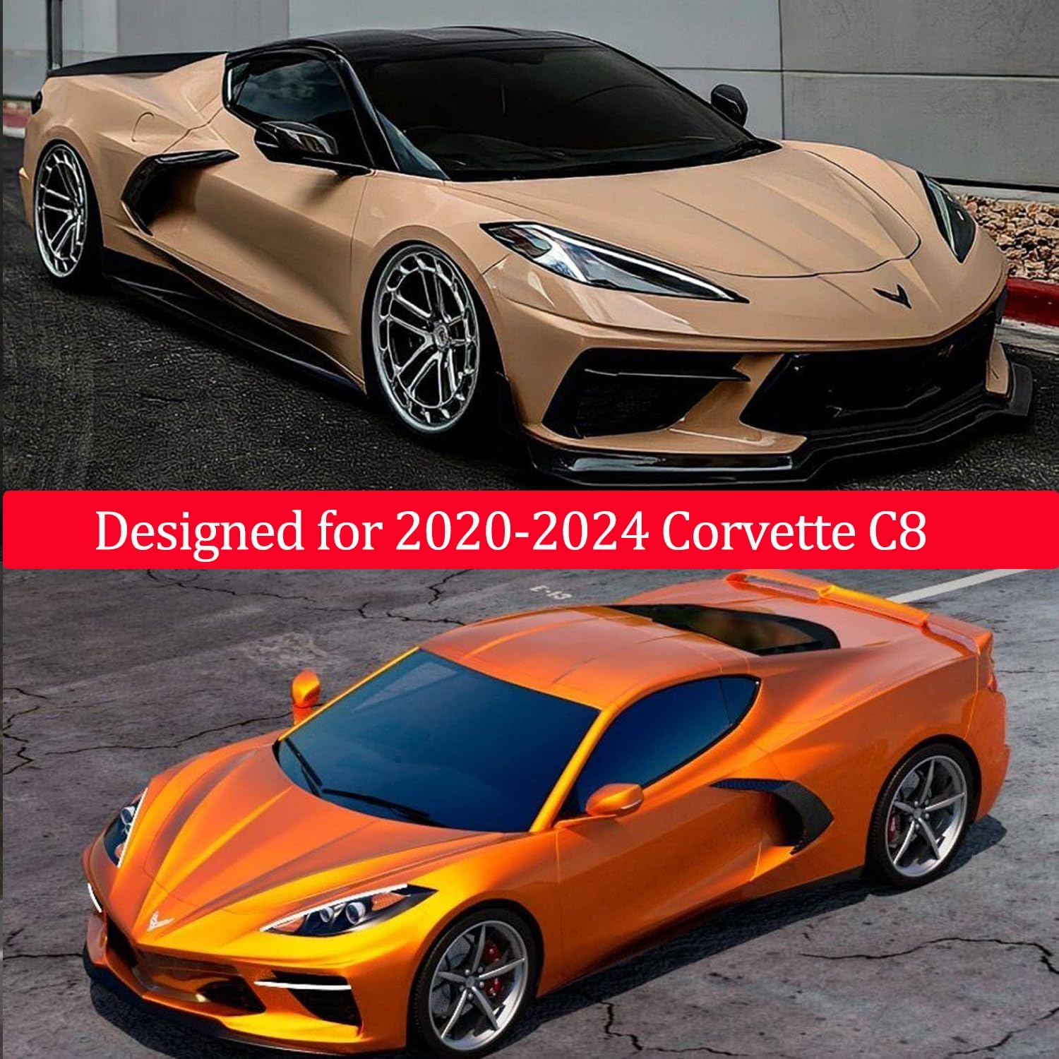 Fimblo Fits C8 Corvette 2020-2024 Indoor Car Cover Accessories Unique Design Soft No Faded UV Resistant Dust-Proof for Underground Garage, Car Show image number 6