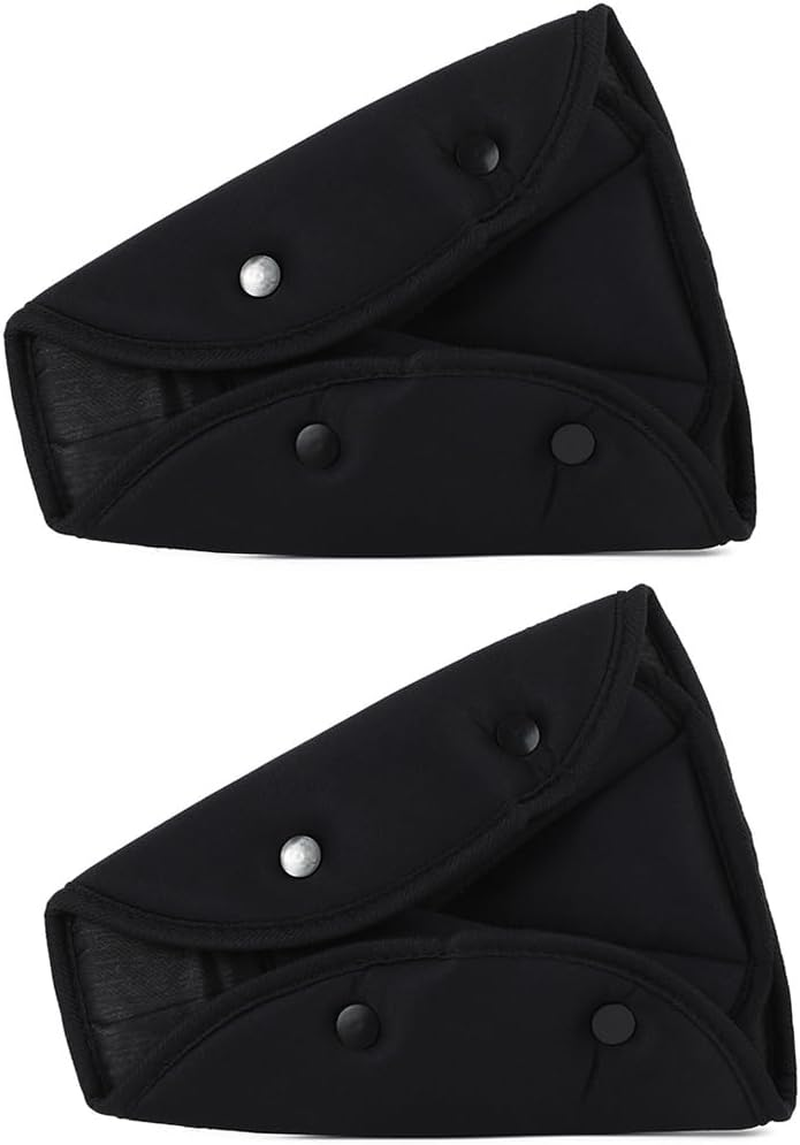 AIMALL 2 PCS Kids Seat Belt Clip Car Safety Shoulder Harness Strap Adjuster Red - Mesh Fixator for Child Protection, Lightweight, Soft Ppcotton, Universal Fit