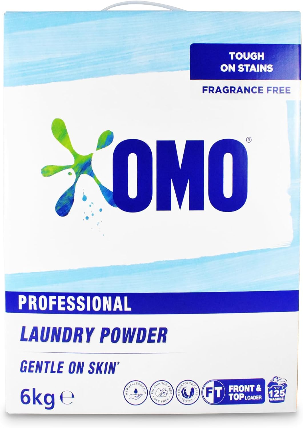 OMO Professional Laundry Powder Sensitive - 6Kg - Fragrance and Dye Free - Gentle on Skin, Tough on Stains - Contains Biodegradable Enzymes - Dermatologically Tested