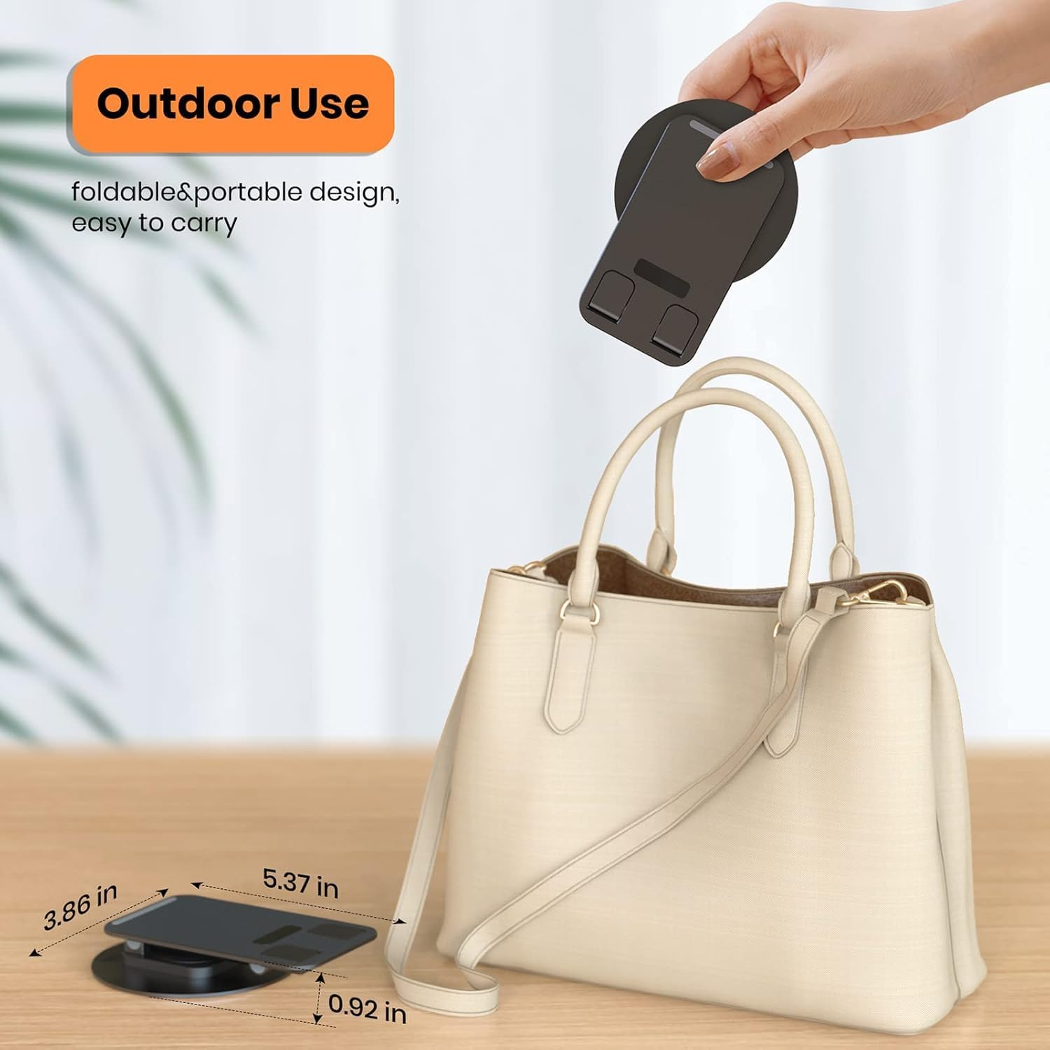 Phone Stand, Fully Foldable Angle Height Adjustable Phone Tablet Holder Stand Dock with 360&deg;Rotating Base, Cellphone Cradle Desktop Dock for Iphone 15 14 Pro Max, 13 12, 4-8 Smartphone & Tablet image number 5