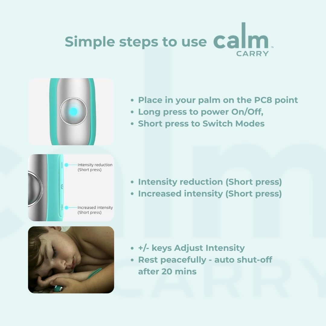 Glowco Calmcarry Sleep Aid Device &ndash; Handheld Microcurrent Relaxation Tool, Supports Calm, Focus & Gentle Relief, USB Rechargeable, Portable Wellness Device for Adults & Kids | Teal Calm Carry - Orange image number 5