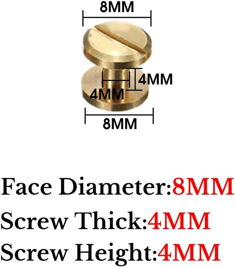 20PCS round Belt Screw Leather Craft Chicago Nail Brass Rivets Stud Head Wallet image number 3