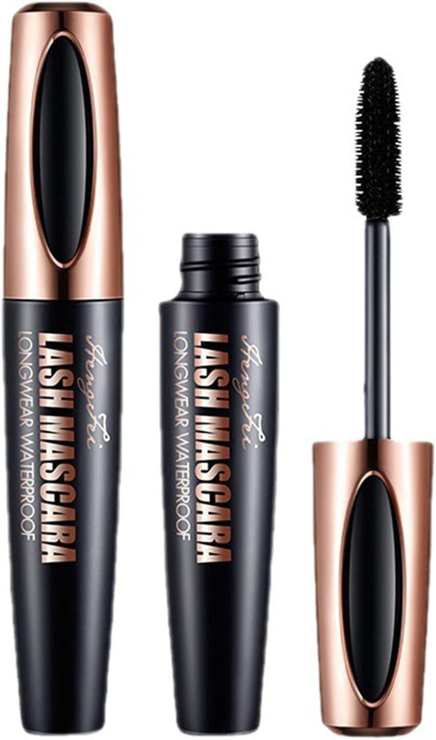 4D Silk Fiber Mascara Waterproof and Easy to Dry Natural Black Thick Makeup Cosmetics Mascara Eyelash A8K1 Soft Eyelash Long