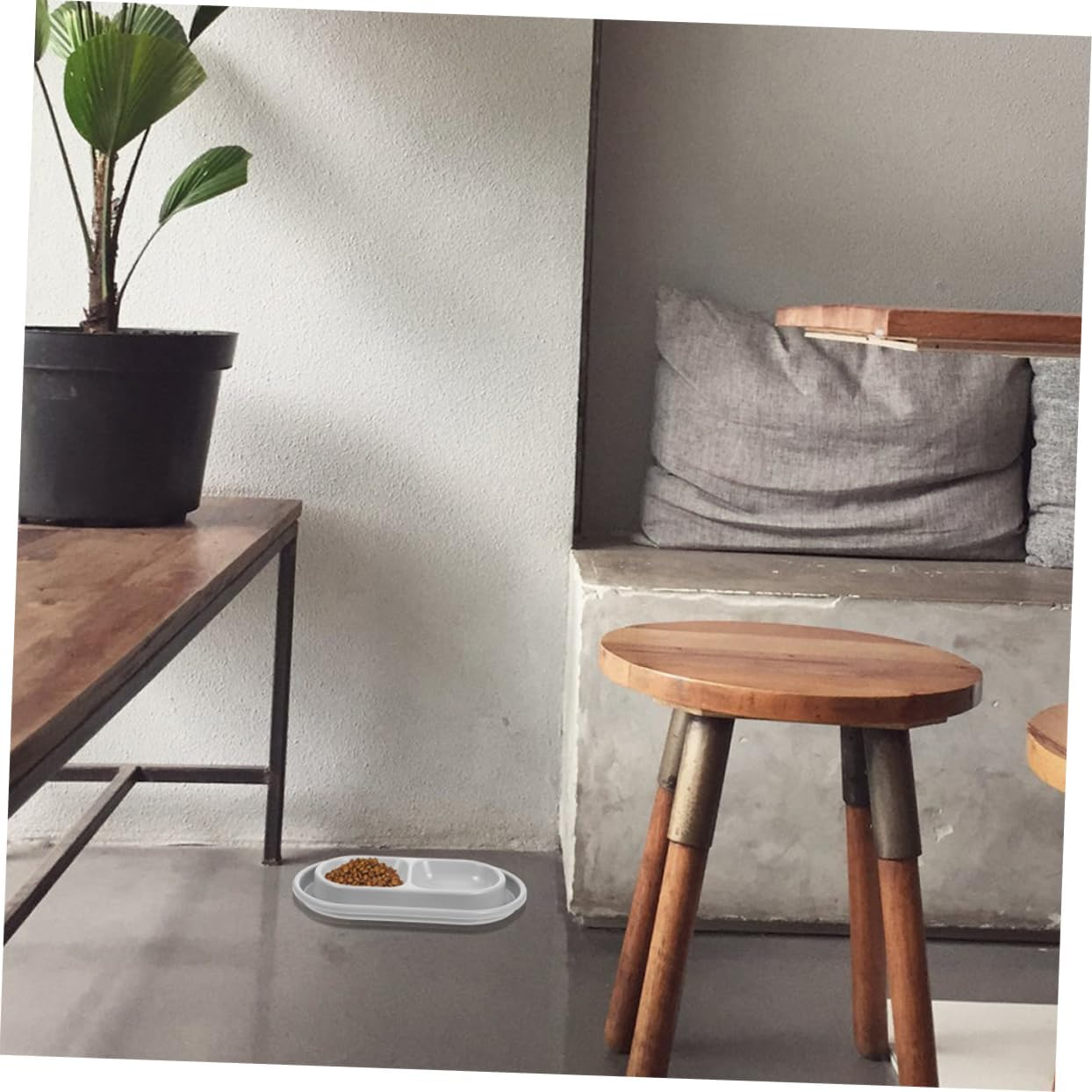 VANZACK PET Feeding Bowls Double Ant-Proof Cat Dog Water Dish Outdoor Dual Compartment Feeder Grey for Small Dogs image number 6