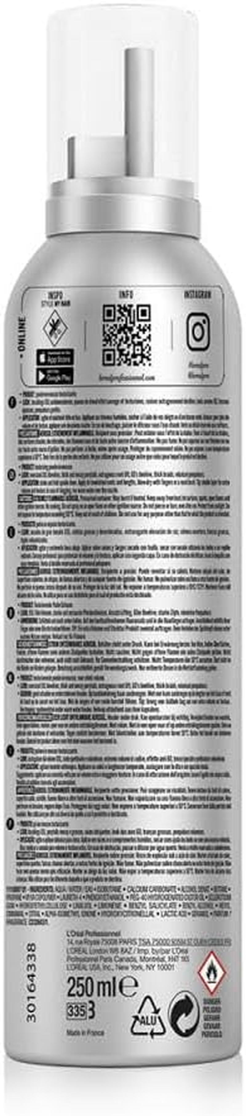 L'Oreal Professionnel Tecni Art Rebel Push-Up Hair Mousse 250 Ml