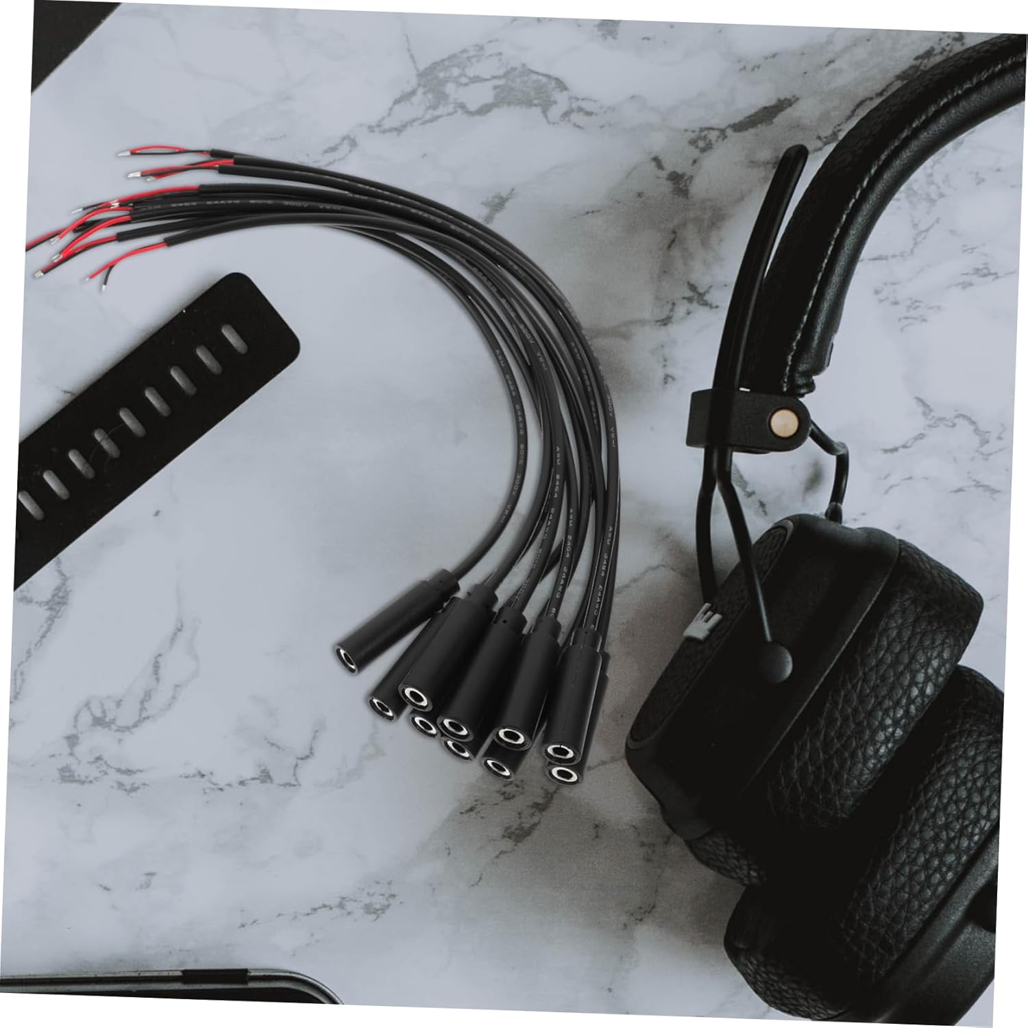 Tofficu 10Pcs Female Plug to Bare Wire Audio Cable Durable Mono Plug Jack Connector for Headphones Earphones Microphones and Media Players for Cable Repair image number 6