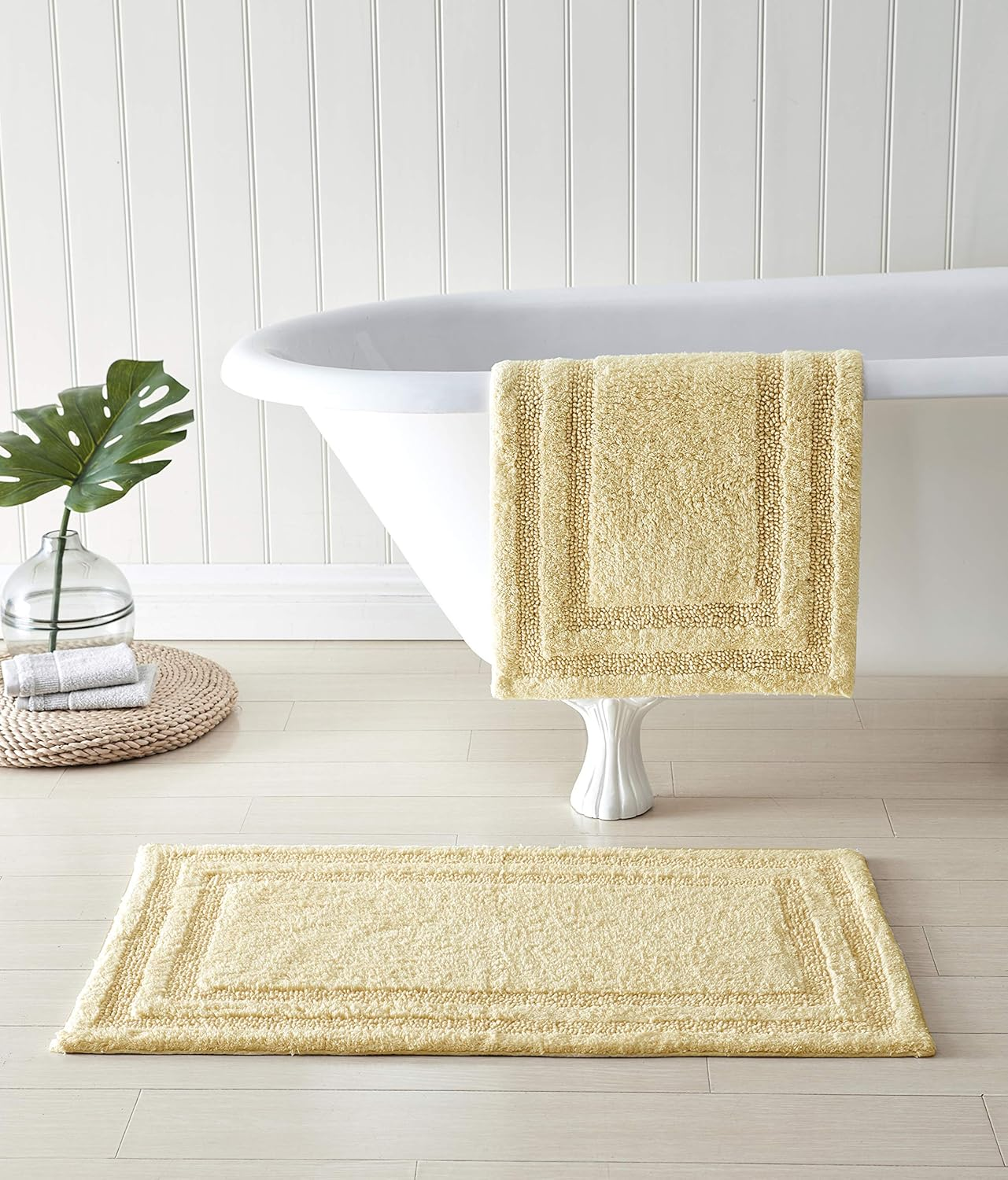Tommy Bahama - Bathroom Rugs, Cotton Bath Mat, Highly Absorbent Bathroom Decor (Isla Yellow, 2 Piece) image number 3