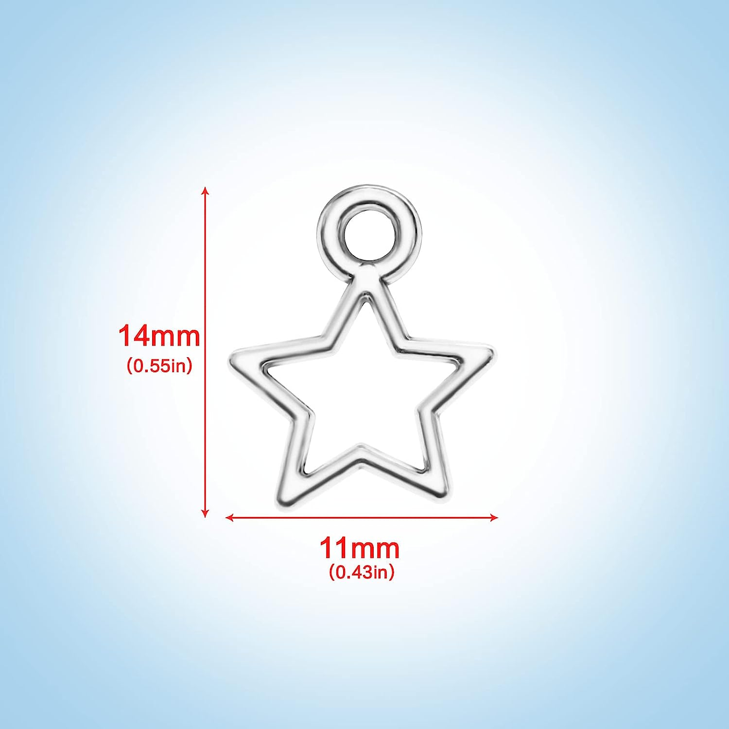 160Pcs Star Pentagram Hollow Frame Charms Open Bezel Frame Antique Silver Pendant DIY Crafts Bracelets Necklace Jewelry Making 14X11Mm Alloy image number 1