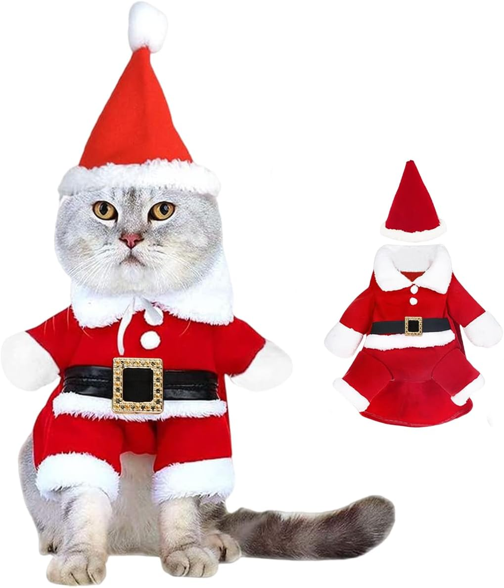 Christmas Pet Clothes, Santa Claus Costume for Dogs Cats, Cat Costume Christmas, Outfit Christmas for Kittens and Small Dogs, Dog Costume Christmas for Party (Size L) image number 4