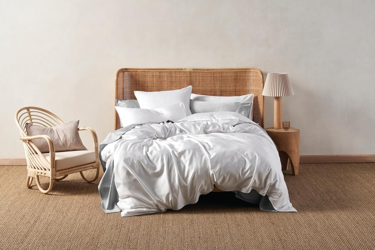 Linen House Haven Quilt Cover Set, White, Queen Bed Size - Silver image number 2