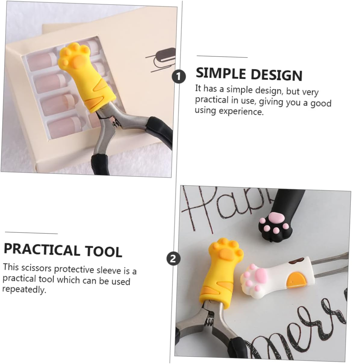 Baluue 3Pcs Nipper Cover Protective Sleeve for Cat Grooming Nail Cuticle Scissors Tweezers Pet Nail Clippers Tool image number 6