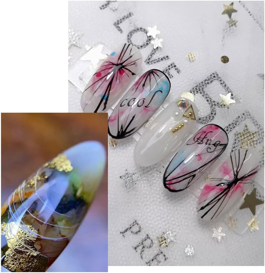 Spider Nail Gel Polish Kit Nail Spider Gel Paint for Nail Art Polish Brush Spider Nail Gel Art Paint for Nails Pulling Line Silk Drawing Painting Uv Led Black White Gel Nail Polish Kit - 6 Spider Gel image number 5