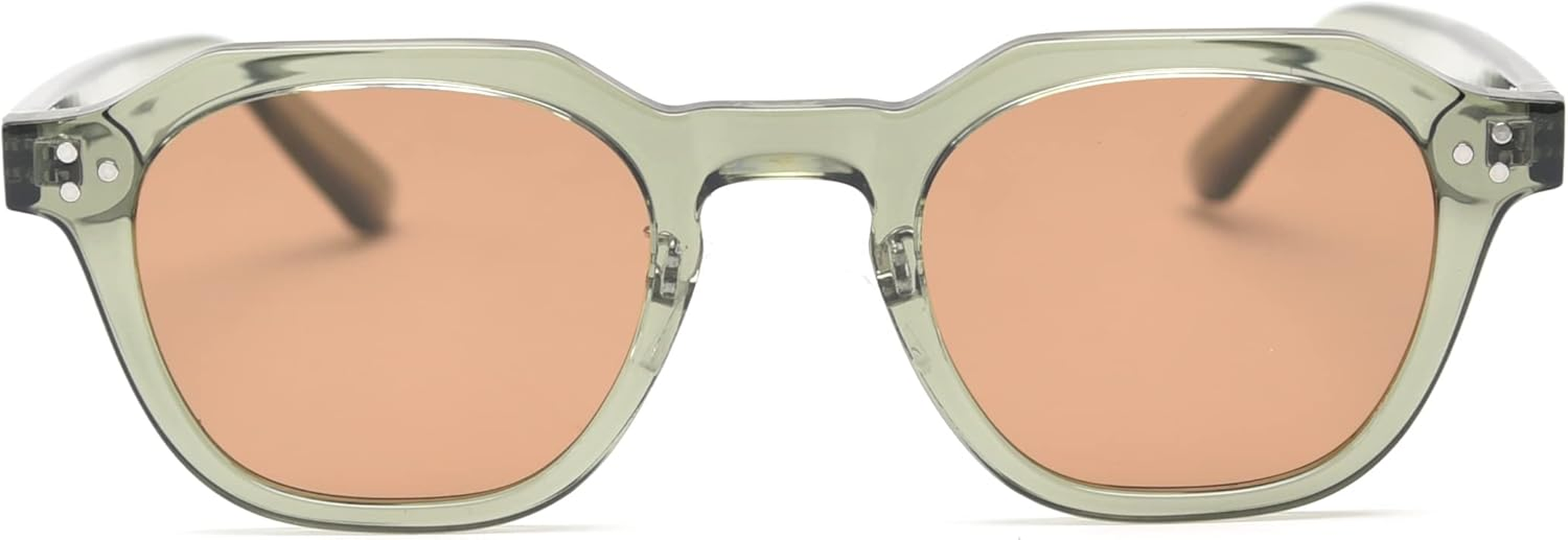 Kachawoo TR90 Polarised Sunglasses for Women Men Square Polygon Retro Vintage Sunglasses Thick Frame Luxury Brand Design Glasses - Black With Orange image number 7