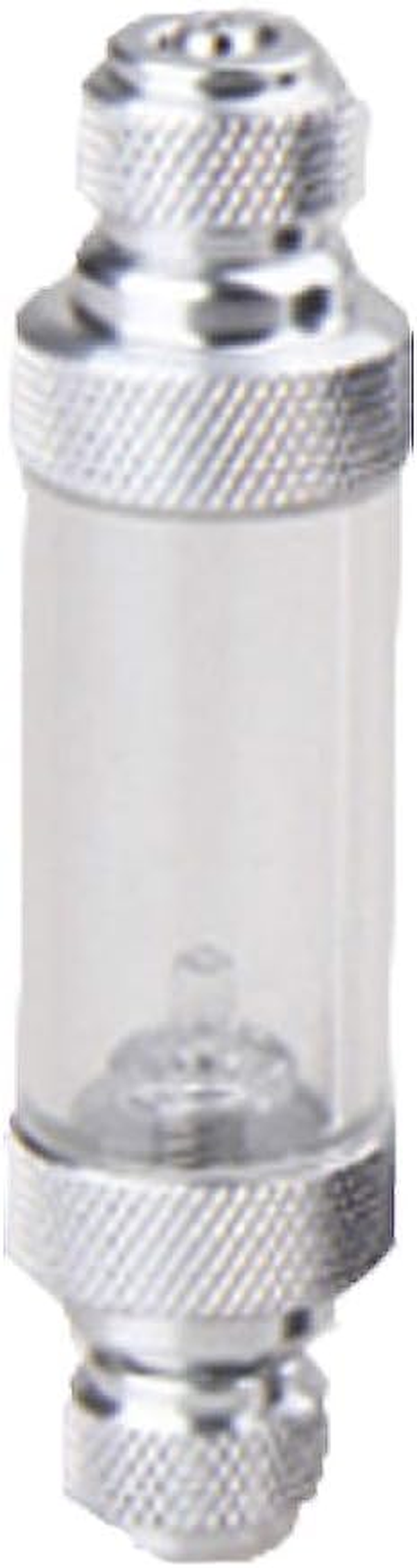 POWERTOOL CO2 Bubble Counter Aluminum Non-Return Aquarium Bubble Counter Aquarium Air Pump Accessories Fish Tank Tool (Double Head, Silver) image number 3