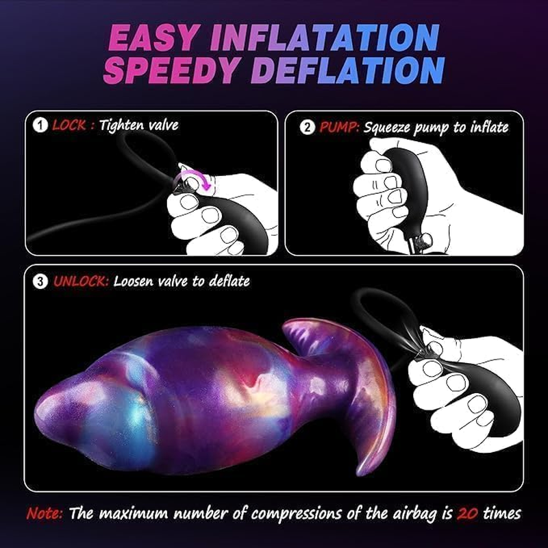7.1 Inches Inflatable Butt Plug, Large Anal Plug, Huge Inflating Dildo Pump, Prostate Massager, Knot Dildo Gay Sex Toys, Adult Toys for Men Women image number 5