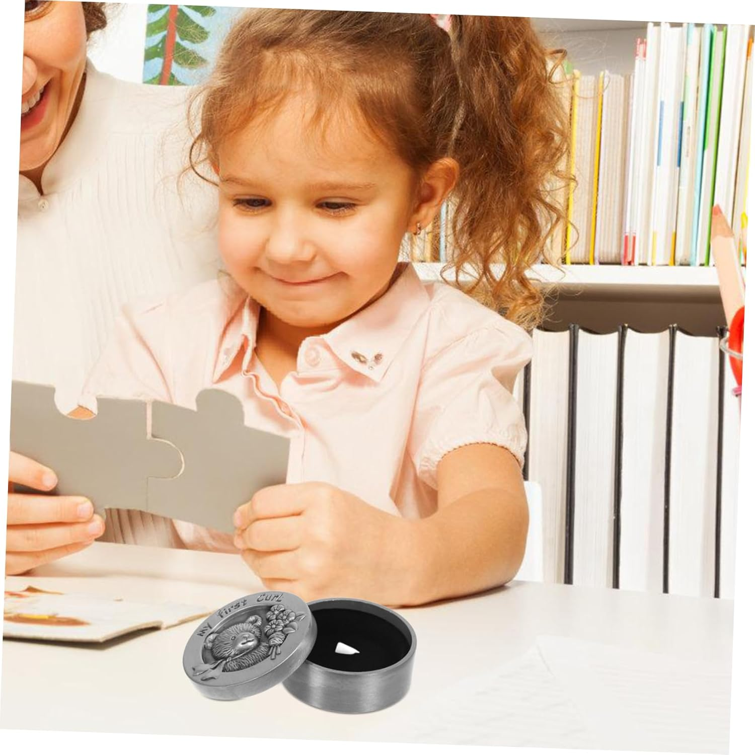 PRETYZOOM First Haircut Keepsake Box Design Baby Haircut Storage Holder Container for Boys and Girls Memory image number 5