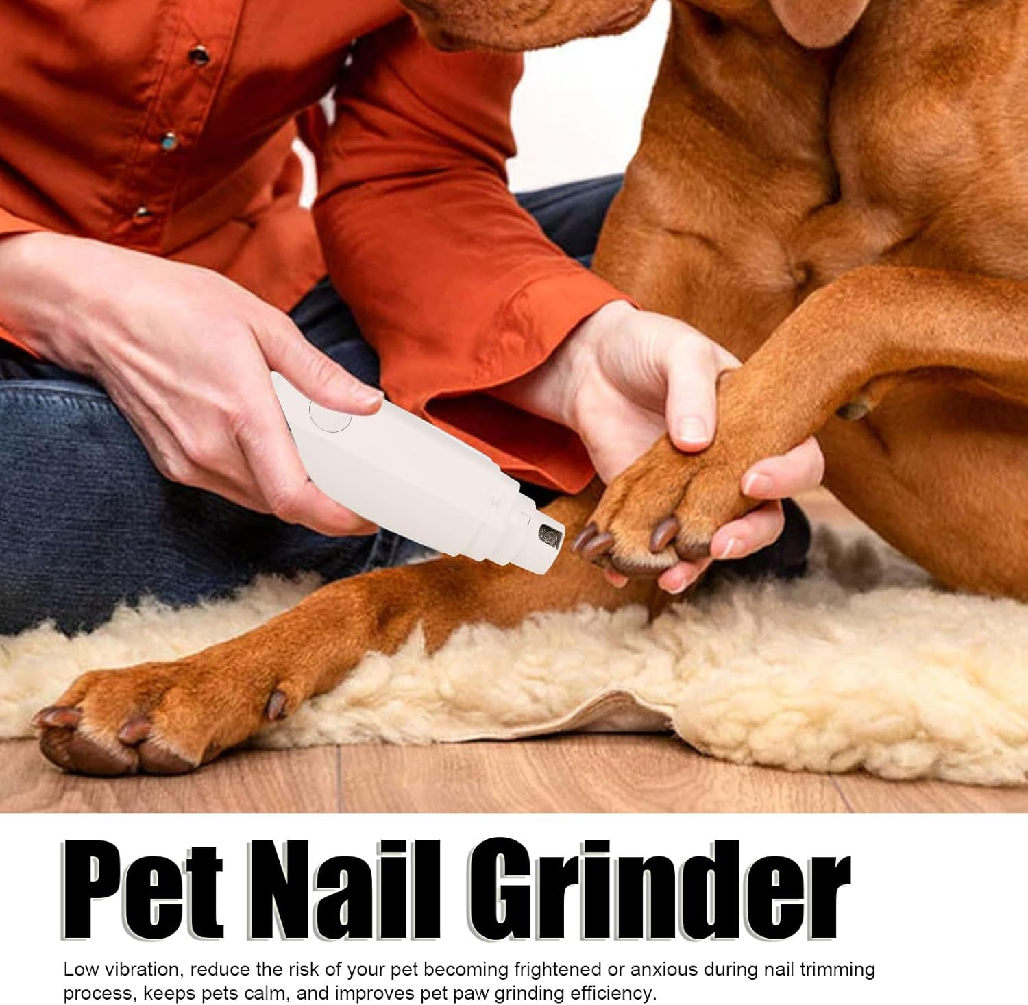 KJAOYU Dog Nail Grinder,Rechargeable Dog Nail Trimmers,Pet Nail Grinder Rechargeable 2 Speed Electric Dog Cat Nail Trimmer Painless Paws Grooming Device