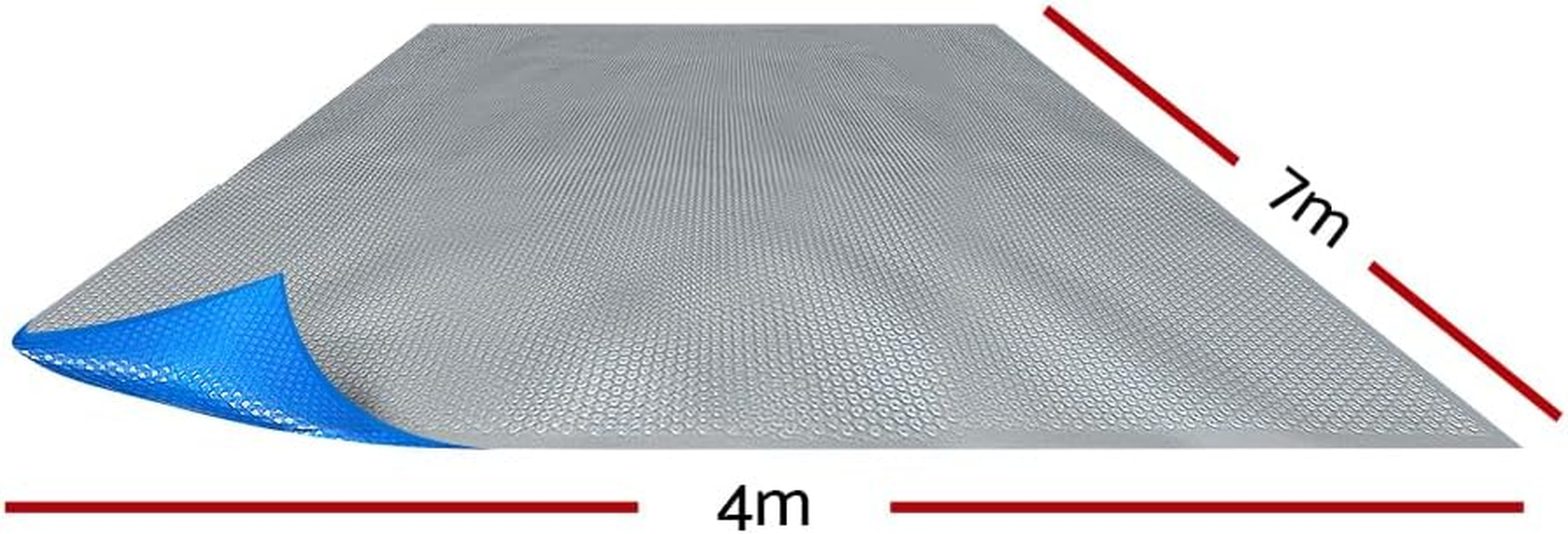 Aquabuddy Pool Cover Blue Silver 500 Micron 7X4M Swimming Pools Covers, above Ground, Bubble Blanket Outdoor Rectangle Reels Blankets Heater Garden Summer image number 4